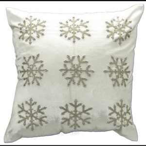 Velvet Snowflake Beaded Christmas Pillows image