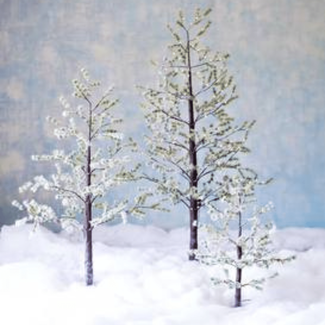 Lighted Snowy Pine Trees image