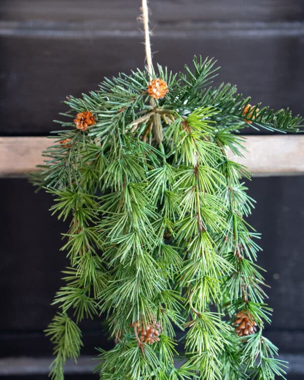 Hanging Artificial Pine With Cones - Image 2