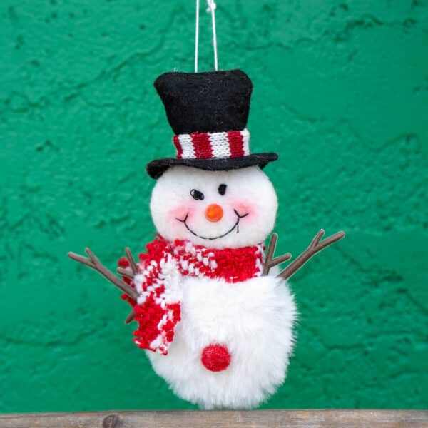 Plush Fabric Snowman Ornaments, Set of 2 - Image 4