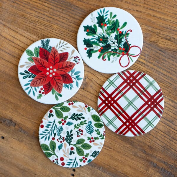 Holiday Greenhouse Coaster Set with Caddy - Image 2