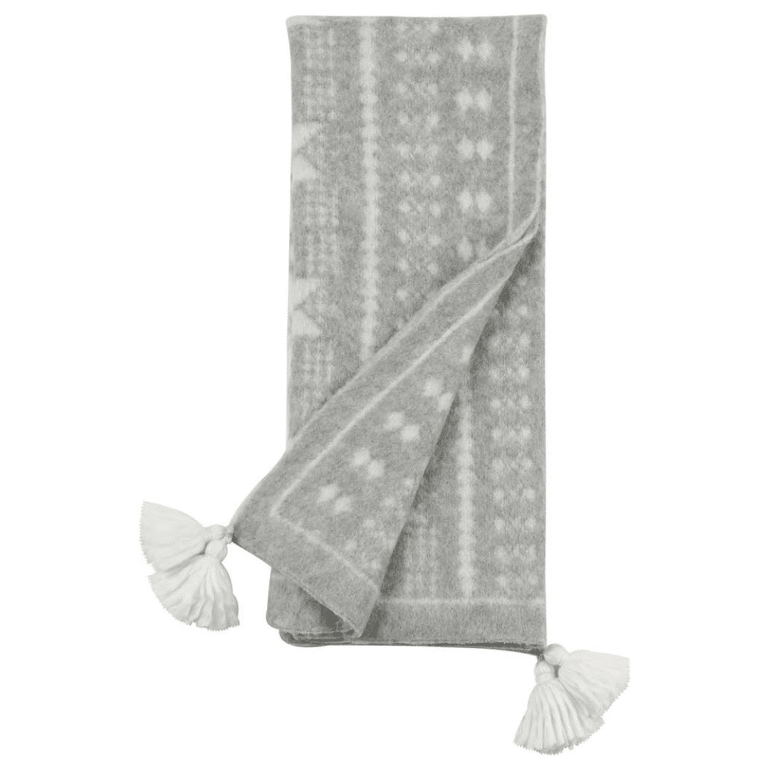 Grey and Cream Tasseled James Throw image