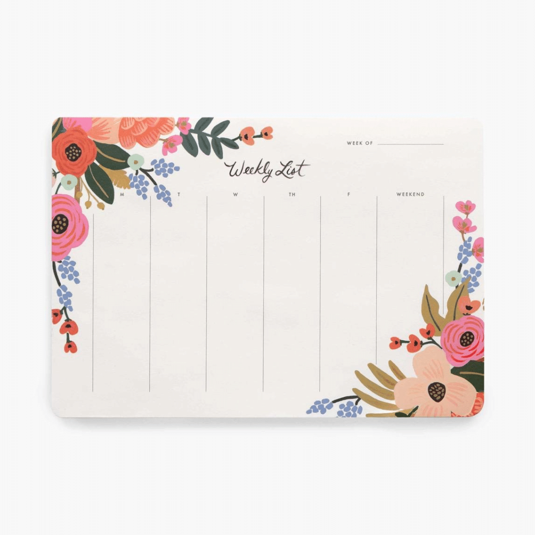 Rifle Paper Co. Lively Floral Weekly Desk Notepad image