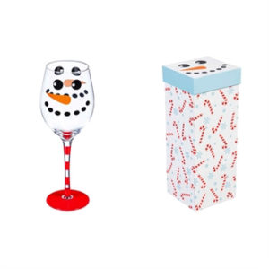 Snowman Gift Boxed Wine Glass image