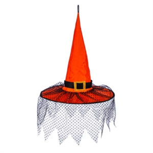 Orange Witch Hat Hanging Outdoor Decor image