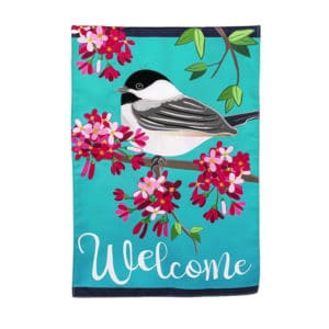 Spring Chickadee Welcome Garden Flag image