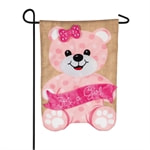 It’s a Girl Teddy Bear Garden Flag image