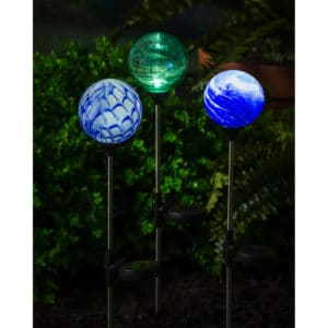 Solar Art Glass Stone Garden Stake image