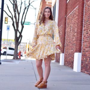 Abella Dress in Yellow Floral Meadow image