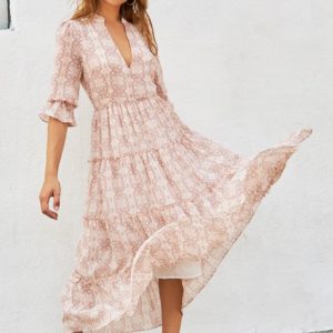 Aztec Pink Print Dress image