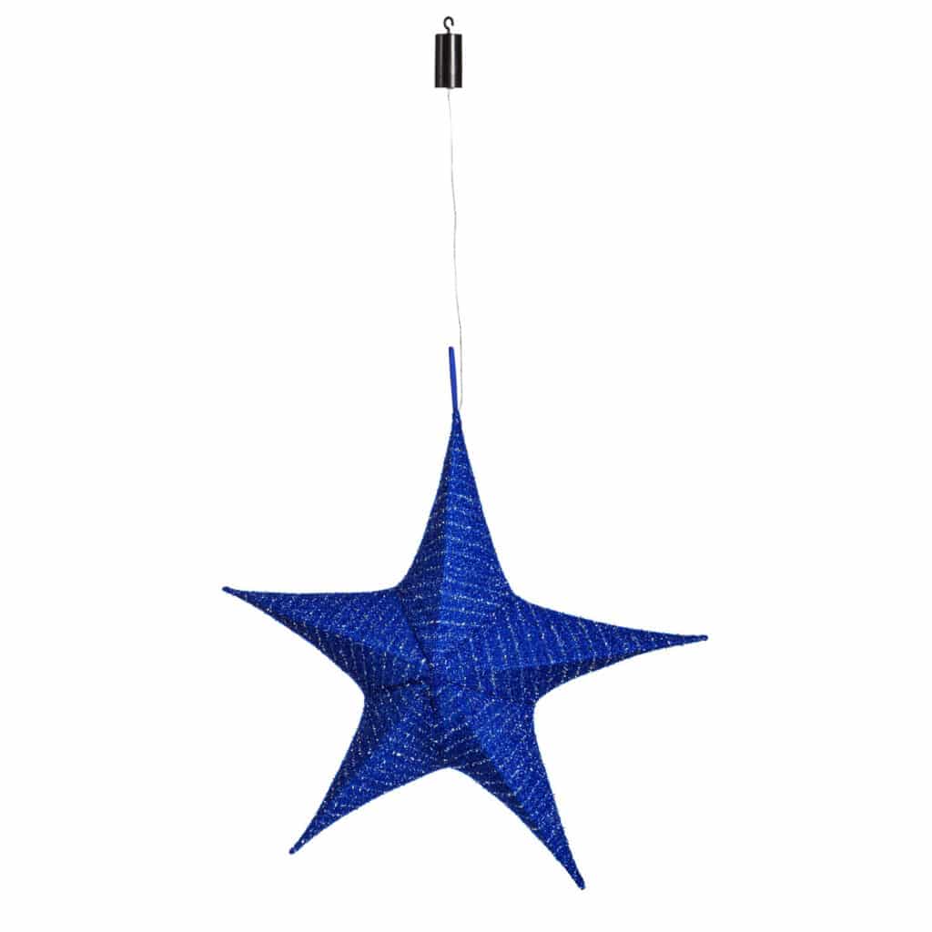 lighted hanging fabric star decor