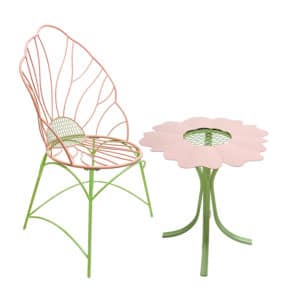 Floral Metal Garden Chair and Table Set image