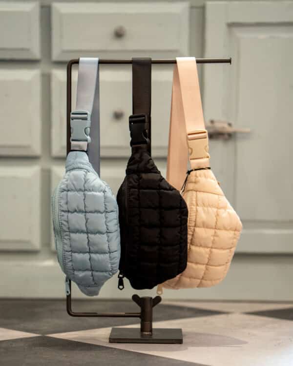Resurgence Quilted Puffer Nylon Belt Bag in Black - Image 6