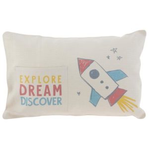 Rocket Explore Dream Discover Pocket Pillow image