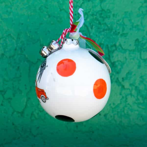 Oklahoma State University Vintage Orange Truck Ceramic Ball Ornament - Image 2