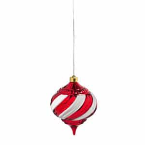 Red and White Faceted Ornament image