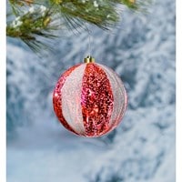 Red and White 8″ Round Ornament image