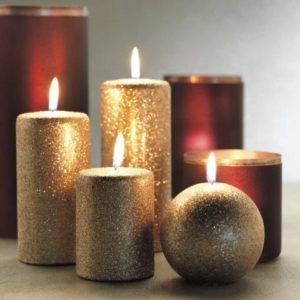 Gold Ball Glitter Candle image