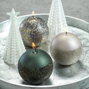 Green Ball Glitter Candle image