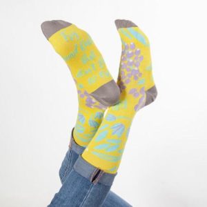 Try And Fail Yellow Floral Crew Socks image