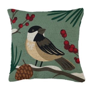 Bird and Pinecone Hooked Pillows image