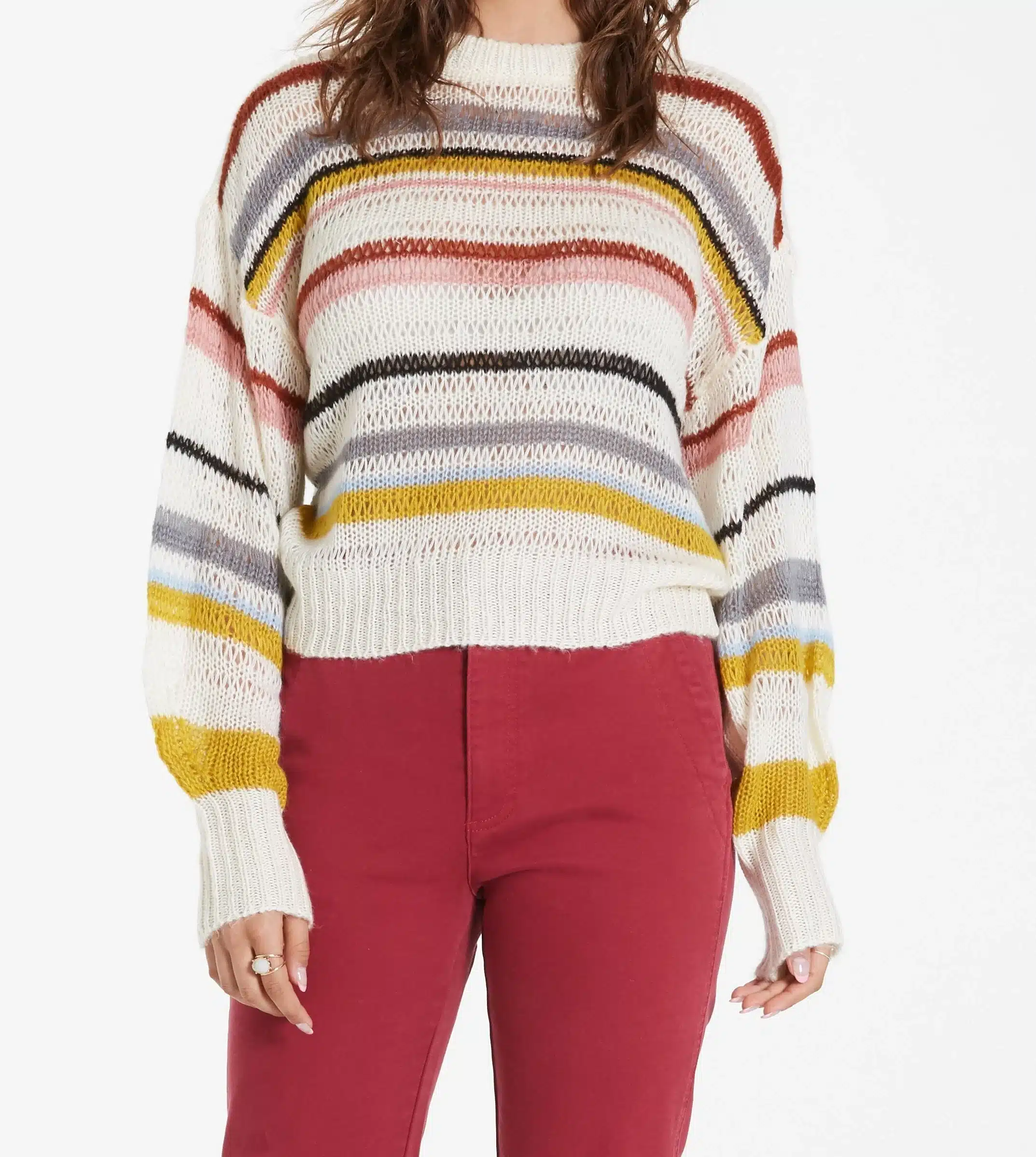 Avianna sweater in beige multi stripe image