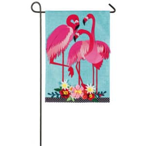 Flamingo Garden Suede Garden Flag image