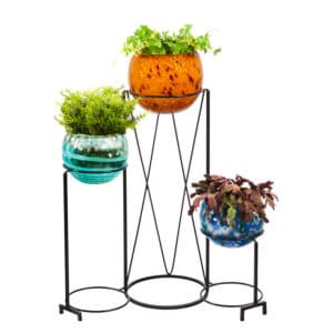 Art Glass 3 Pot Planter with Display image