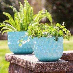 Embossed Honeycomb Planters: Water Blues image