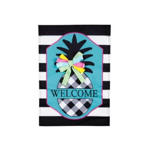 Black & White Pineapple Garden Flag image