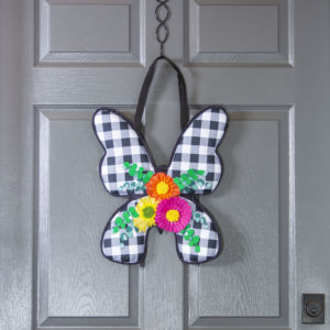 Buffalo Check Butterfly Door Decor image