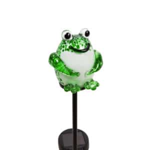 Frog Solar Art Glass Garden Stake image
