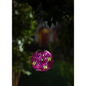Solar Hanging Mosaic Gazing Ball: Floral Brights image