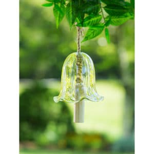 Art Glass Petal Bell Chime: Yellow Floral image