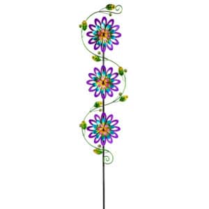 Garden Stake with Spinning Flowers image