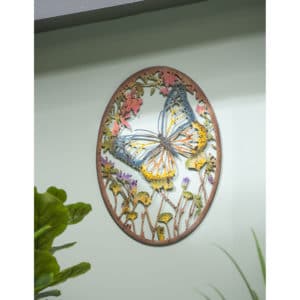 Laser Cut Metal Painted Butterfly Outdoor Wall Décor image
