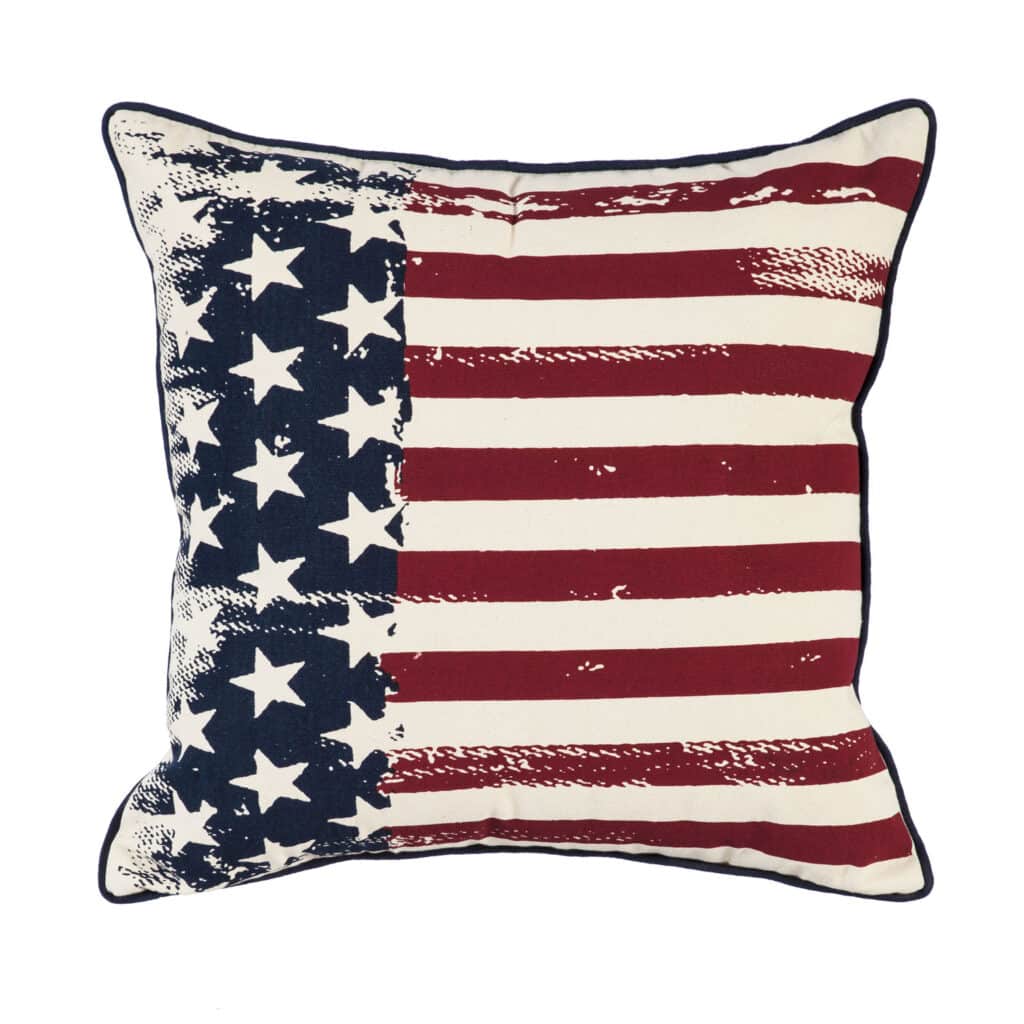 American flag indoor outdoor square throw pillow