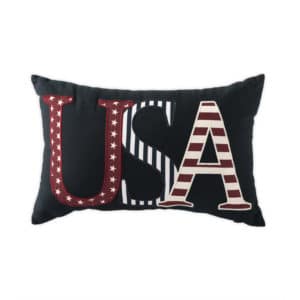 Indoor/Outdoor USA Patriotic Throw Lumbar Pillow image