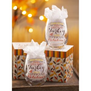Fall Wine Glass w/Box image