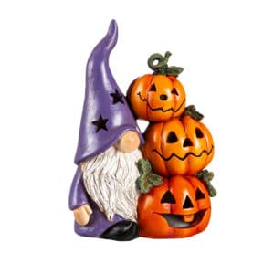 Color Changing LED Gnome & Jack-O-Lantern Statuary image