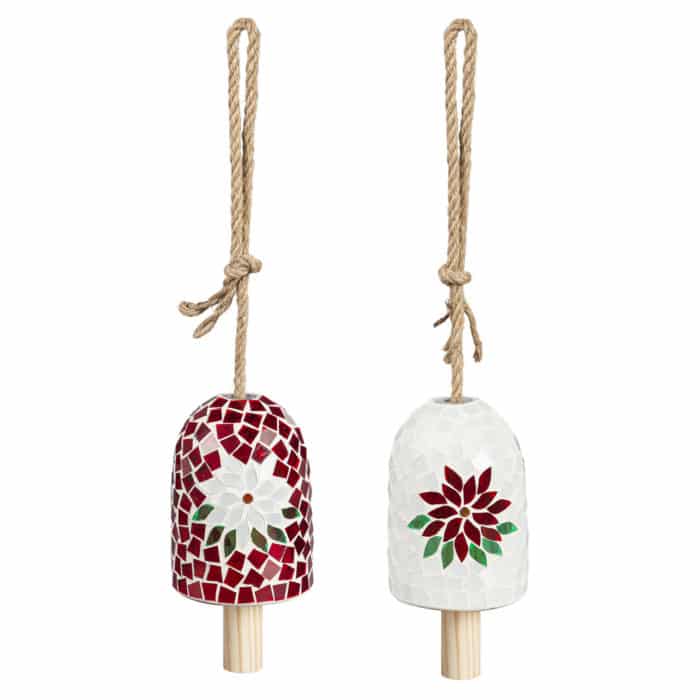 Poinsettia Mosaic Bell Chime image
