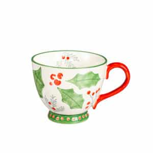 Hand Painted Holly Ceramic Cup image