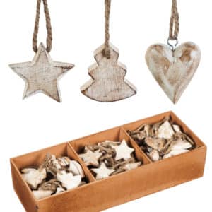 Heart-Tree-Star Wood Ornament image