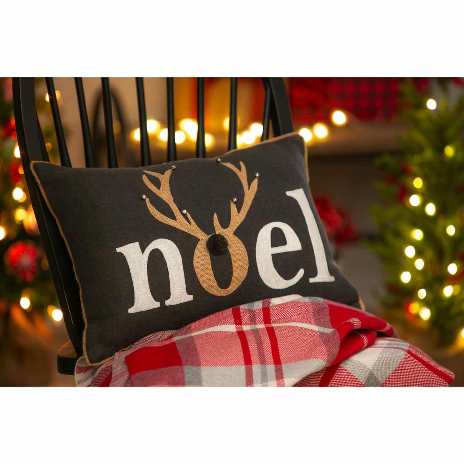 Noel and Deer Lumbar Pillow image