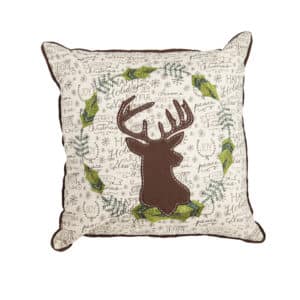 Holiday Deer Square Throw Pillow image