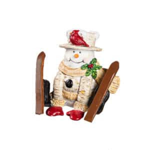 Sitting Snowman On Ski’s Figurine image