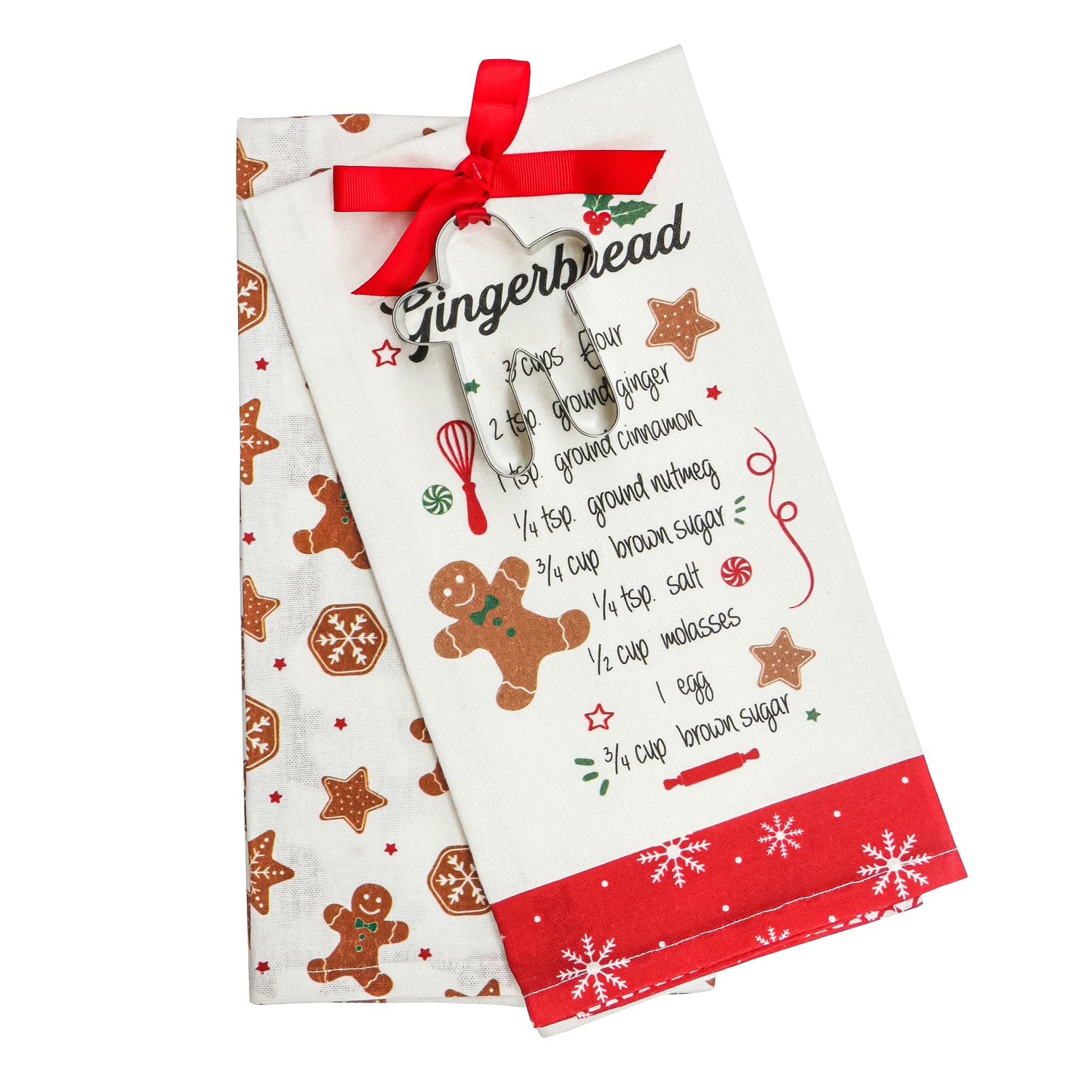 Tea Towels and Cookie Cutter Gift Set: Gingerbread image