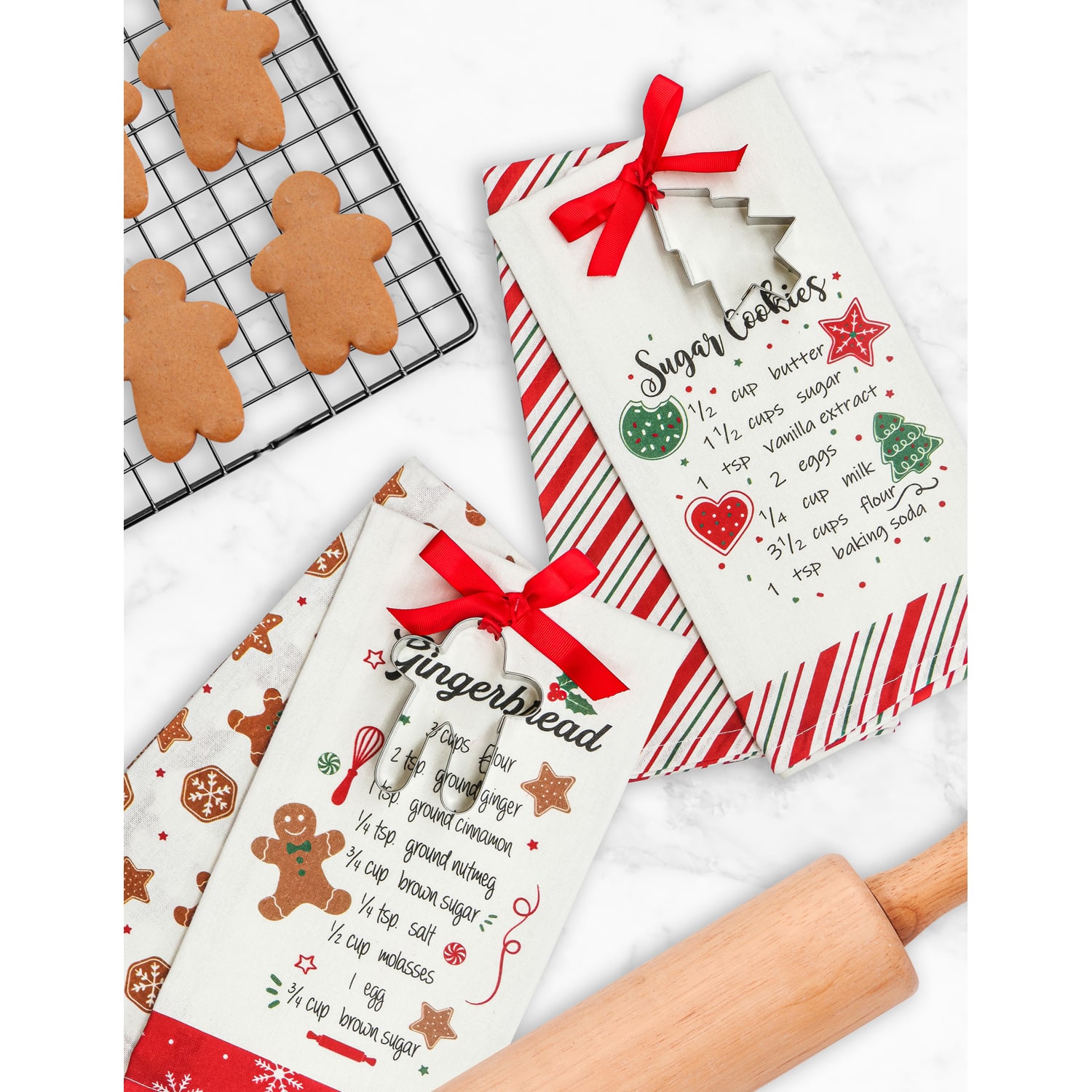 Tea Towels and Cookie Cutter Gift Set image
