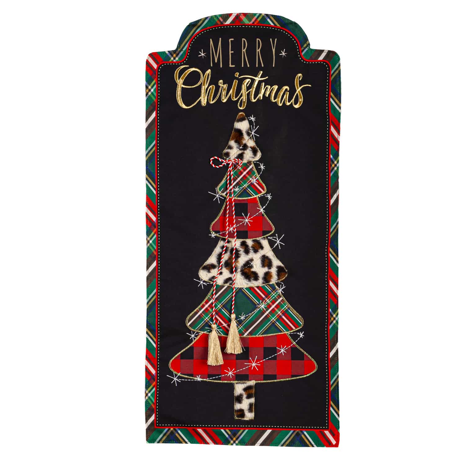 Mixed Print Christmas Tree Textile Decor image