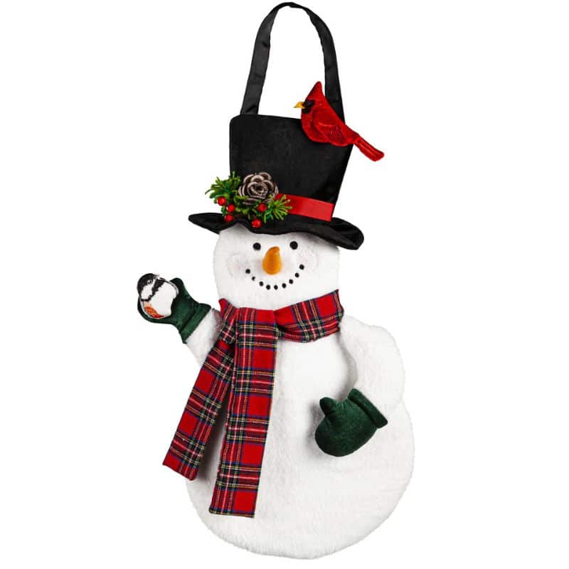 Let it Snow Winter Snowman with Cardinal Hanging Décor image